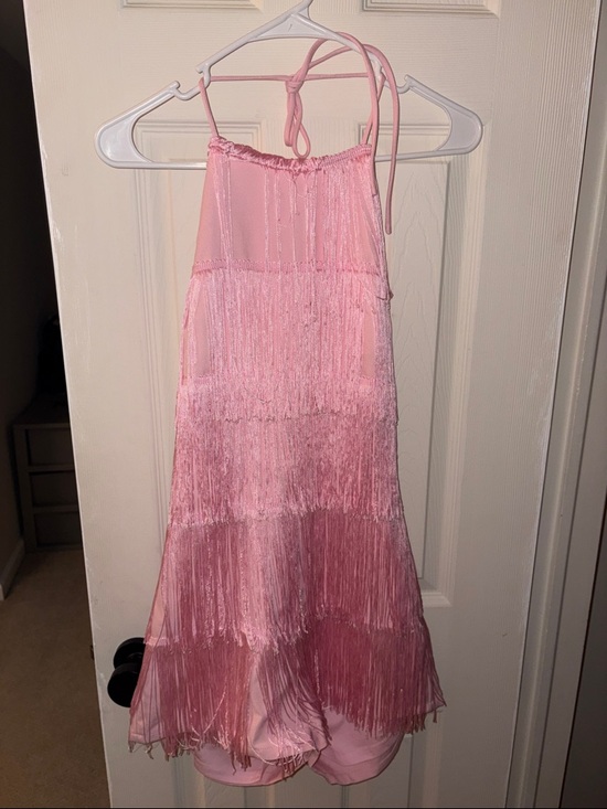 Pants - Pink Fringe Halter Dress